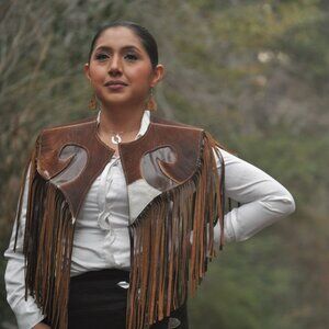 🤎 Genuine Cowhide Leather Fringe Shawl | One of a Kind Western Piece 🤎
